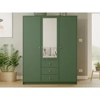 Beautysofa Kleiderschrank mit Spiegel und 3 Schubladen (Zur Auswahl: zweitürig, dreitürig oder viertürig, verschiedene Farben) Höhe 200 cm