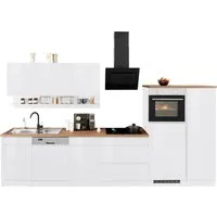 KOCHSTATION Küchenzeile KS-Virginia,neu in verbesserter Ausführung, Breite 350 cm,Soft-Close, mit Glaskeramik-oder Induktionskochfeld