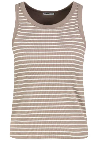 Authentic Style - RE9CIFRvcA== light mud brown-offwhite stripes - Gr. - M