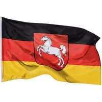 PHENO FLAGS Flagge Niedersachsen Flagge 90 x 150 cm Niedersächsische Bundesland Fahne (Hissflagge für Fahnenmast), Inkl. 2 Messing Ösen