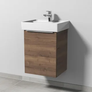 Sanipa 3way Waschtischunterbau zu Villeroy & Boch Collaro Waschtisch mit 1 Tür, Eiche-Tabak UM83050