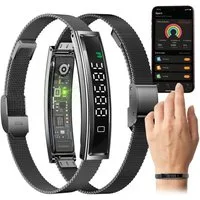 fontastic Fitness-Tracker Luxis Smart Armband mit Pulsmesser, Schlaftracker & App (Fitness Tracker, Magnet-Ladekabel, Silikon Wechselarmband), Fitness Tracker, Herzfrequenz, Schlafanalyse, Bluetooth