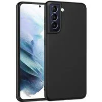 CoolGadget Handyhülle Handy Schutzhülle für Samsung Galaxy S21 FE matt schwarz 6,4 Zoll, Silikon TPU Hülle Schutz Tasche Cover schlicht Slim Case