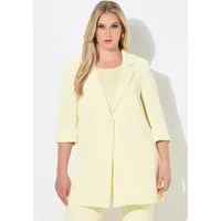 Ulla Popken Blusenblazer Blazer Reverskragen Seitenschlitze 3/4-Arm