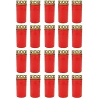 Best Choice Grabkerze Grabkerzen 20 Stück, Rot Grablicht Grablichtkerze Golddeckel (1-tlg)