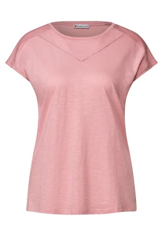 Street One - Shirt mit Dekotape blush peach - Gr. - 42