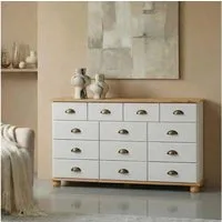 IDIMEX Kommode COLMAR, Schubladenkommode mit Muschelgriff, Sideboard Massivholz weiß/braun