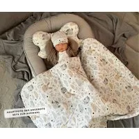 Loolay Bettnestchen BIO BAUMWOLLE BABYNEST Babykokon Neugeborene Babyaustattung SET, (4 Jahreszeiten Kuschelnest Reisebett SOLO/ o. im Premium SETS, 1-tlg., MUSTER: HASE Beige/ GRAU Nestchen 100% Baumwolle), LOOLAY® - 100% Europäische Stoffe und Klei