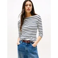 Tommy Hilfiger 3/4-Arm-Shirt NEW CODY BOAT-NECK Baumwolle, U-Boot-Ausschnitt, Slim Fit