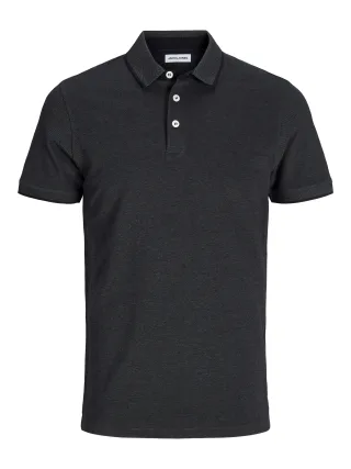 JACK&JONES - JJEPAULOS POLO SS NOOS Dark Grey Melange - Gr. - XS