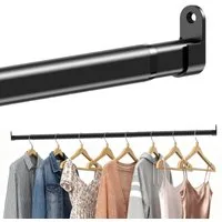 Agger Garderobenstange Kleiderstange für Schrank, Oval, Garderobenstange Wand Ausziehbar, 25mm mit 2 Halterung, für Kleiderschrank, Fenster,Verschiedene Größen
