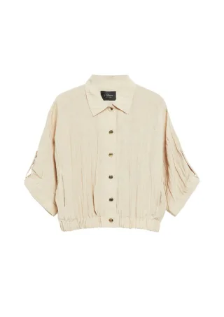s.Oliver BLACK LABEL - Blouson-Jacke mit 3/4-Ärmeln beige - Gr. - 34