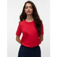 Vero Moda Kurzarmshirt VMPAULINA SS T-SHIRT GA JRS NOOS Baumwolle, regular fit