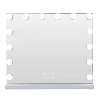 Vanitii Schminkspiegel, Weiß, Metall, Mode, Rechteckig, 50x40x3 cm, Spiegel, Schminkspiegel
