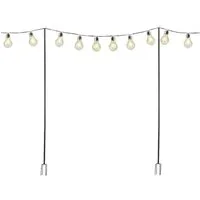 MARELIDA Lichterkette 2x Lichterkettenhalterung Lichterkettenmast Girlandenstange 2,8m