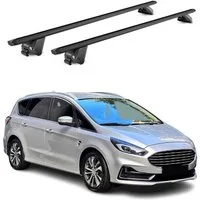 OMAC Dachträger Aluminium für Ford S-Max 2015-2025 Schwarz 2 tlg ABE (2-St), Wasserbeständig,Abnehmbar,Multifunktional,Leichtgewichtig