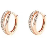 ELLAWIL Paar Creolen Ohrschmuck Ohrringe Damenohrringe Creole Zirkonia Farbe Roségold (GESCHENKIDEE, Sterling Silber 925), inklusive Geschenkschachtel
