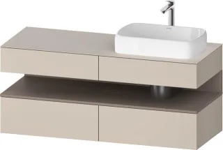 Duravit Qatego Konsolenwaschtischunterbau wandhängend Taupe Supermatt 1400x550x600 mm - QA4766043830 QA4766043830000