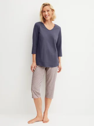 CALIDA - DAMEN Pyjama 3/4 graystone - Gr. - S