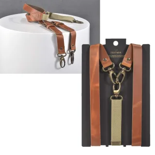 Sir Redman Hosenträger mit Karabiner Leder WORK – cognac. Die sichere Befestigung an den Gürtelschlaufen für einen authentischen und edlen Look.