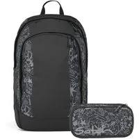 Satch Schulranzen Schulrucksack-Set AIR Street Ink 2-teilig (2-teilig), Schulranzen, ergonomisch, Laptop-Fach, Your-Size-System