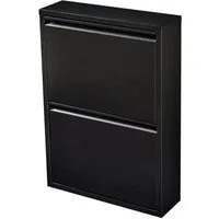 en.casa Schuhschrank »Sokndal« mit 2 Klappen Metall Schwarz