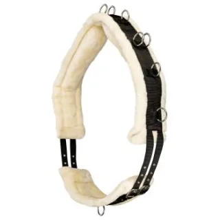 Equinate Longiergurt Cleveland mit synthetischem Lammfell und Widerristpolster Pony