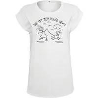 Youth Designz Print-Shirt Die Mit Hund Geht" Damen T-Shirt Statement Geschenk Frauen Motiv mit stylischen Frontprint für Frauen