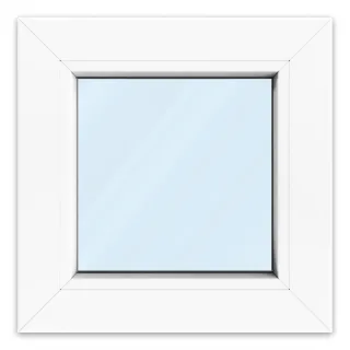 Kellerfenster 40x40 cm, PVC, Ideal 4000, Weiß, 400 x 400 mm, einteilig, festverglast, individuell konfigurieren