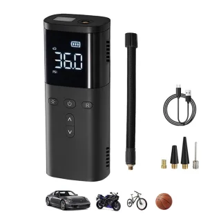 Portable Car Air Pump 5 Modes 60W Tire Inflator Power Bamk For Car Motorcycle Bicycle Ball with LED Light Digital Displa