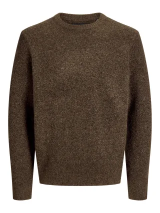 JACK&JONES - JPRBLASIMON SOUFFLE KNIT CREW NECK SN Chocolate Torte - Gr. - S