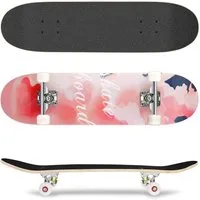 Diyarts Skateboard (Skate Rollerboard, für Anfänger und Profis bis 100kg, langlebiges 7-lagiges Ahorn), 85A PU Räder, ABEC-7 Lager, 90° Weitwinkel