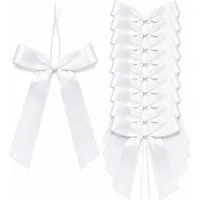 Creativery Geschenkband, Autoschleifen Hochzeit 11x16cm 10 Stück Weiß