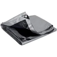 Woltu Pool-Abdeckplane (1-St), 180g/m² PE Gewebeplane mit Ösen grau