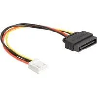 Strom-Adapterkabel SATA 15 Pin Stecker > 1x Floppy 4 Pin Buchse 15cm