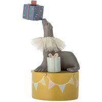 Bloomingville Kerzenständer Flor Robbe mit Geschenk, Gelb 10x19cm Polyresin Kerzenhalter