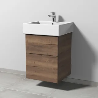Sanipa 3way Waschtischunterbau zu Duravit Vero Waschtisch mit 2 Auszügen, Eiche-Tabak SM71550