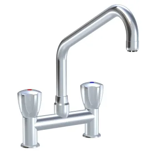 KWC Zweigriffmischer GASTRO Schwenkauslauf, AD153 A350 B 215 C 297, chromeline,105828 105828