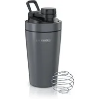 Arendo Protein Shaker Edelstahl Eiweißshaker 500 ml, verschließbar, bruchfest, BPA-frei, Edelstahl, auslaufsicher, spülmaschinengeeignet, mit Tragegriff und Mixball