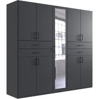 Wimex Kleiderschrank Taiga Kleiderschrank mit Spiegel mit Schubladen auf bequemer Höhe, Garderobe Schlafzimmerschrank