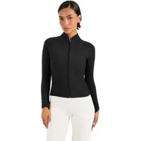 Smilodox Outdoorjacke Solvea Damen, Trainingsjacke, Shaped Fit, Gymkleidung, Sportjacke Figurbetont, Stehkragen, Reißverschluss, Jacke für Fitness, Yoga