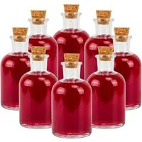 relaxdays Vorratsglas Glasflaschen mit Korken 8er Set, Glas