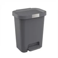 Engelland Mülleimer Abfalleimer mit Deckel und Pedal, 25 L, Treteimer, Soft-Close, verschließbarer Deckel, rutschfeste Füße
