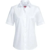 GREIFF Kurzarmbluse Greiff Corporate Bluse PREMIUM Damen OEKO TEX® Bügelfrei Weiß