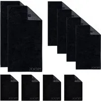 JOOP! Handtuch Set JOOP! 1600-76 Set 10-tlg. schwarz 2x Duschtuch 4x Handtuch 4xGästetuch, Walkfrottier (Spar-Set, 10-St)