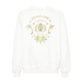 Casablanca Joyaux D' Afrique Tennis Club Bedrucktes Weißes Sweatshirt