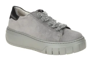 Gabor 73.222 - Bequeme Plateau Sneaker in Grau steel/Antiksilber mit Wechself...