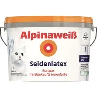 Alpina Wandfarbe Alpina Seidenlatex Alpinaweiß 1 L seidenglänzend