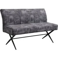 HELA Sitzbank PORTO (1-St), Einzelbank mit Rücken, X-Gestell, Federkorb, Vintage Velvet Optik