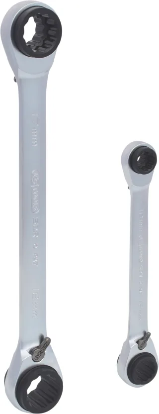 KS Tools 4 in 1 GEARplus umschaltbar Doppel-Ratschenringschlüssel-Satz, 2-tlg 8-19mm - 503.4655